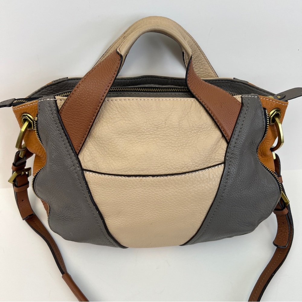 orYANY Bag Lian Color-block Pebbled Leather Shoulder Purse Satchel Zipper Detail - Picture 6 of 11